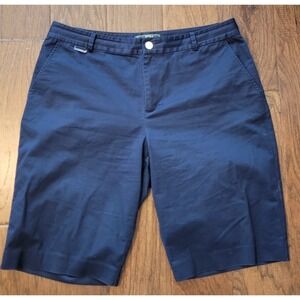 Lauren‎ Ralph Lauren LRL Womens Chino Blue Shorts Size 10 33x10" Inseam Logo